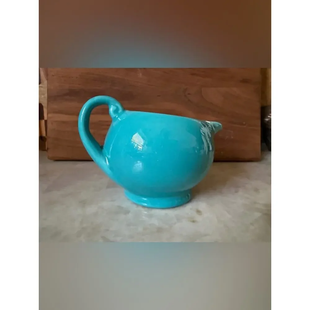 Metlox poppy trail vintage turquoise creamer